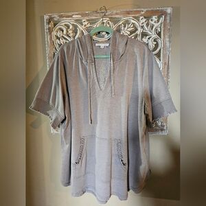 Gray Short Sleeve Hoodie